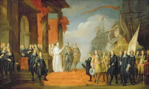 Charles V (1500-58) leaving the town of Dort (oil on canvas) Charles V (1500-58) leaving the town of Dort (oil on canvas)