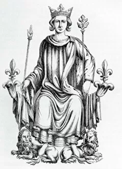 Middle Gallery: Charles VI, King of France, illustration from Recueil des Rois de France de Jean Du Tillet