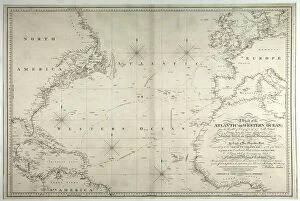 Admiral Nelson Gallery: A Chart of the Atlantic or Western Ocean, showing the track of Nelsons fleet