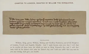 Charter to London, granted by William the Conqueror (colour litho) Charter to London, granted by William the Conqueror (colour litho)