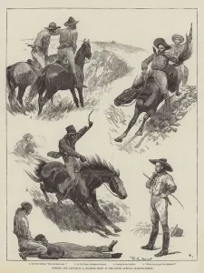 Chasing and capturing a Diamond Thief at the South African Diamond-Fields (engraving) Chasing and capturing a Diamond Thief at the South African Diamond-Fields (engraving)