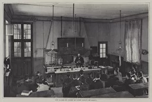A chemistry class at the Lycee Janson-de-Sailly, Paris (b / w photo)