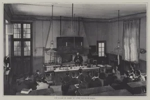 A chemistry class at the Lycee Janson-de-Sailly, Paris (b/w photo) A chemistry class at the Lycee Janson-de-Sailly, Paris (b/w photo)