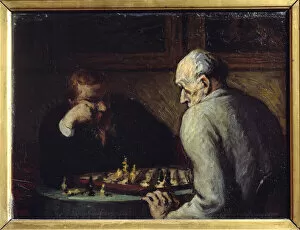 Chess Players by Honore Daumier (1808-1879) 19th century