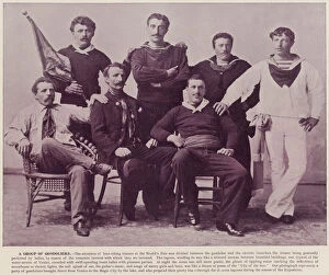 Gondoliers Gallery: Chicago Worlds Fair, 1893: A Group of Gondoliers (b / w photo)