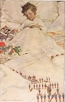 A child in bed, from A Child's Garden of Verses by Robert Louis Stevenson, published 1885 (colour litho) A child in bed, from A Child's Garden of Verses by Robert Louis Stevenson, published 1885 (colour litho)