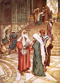 The child Jesus brought to the temple and recognised by Simeon as the saviour The child Jesus brought to the temple and recognised by Simeon as the saviour