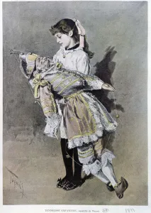 Childborn tenderness: girl and her puppet, 1888 Childborn tenderness: girl and her puppet, 1888