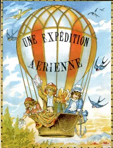 Children in a ball, ' An Air Expedition', game box cover, n.d Children in a ball, ' An Air Expedition', game box cover, n.d