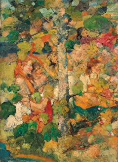 By The Side Of A River Gallery: Children Dancing Around a Tree, 1891 (oil on canvas)