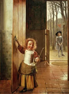 Children in a Doorway with Golf Sticks, c.1658-60 (oil on panel) Children in a Doorway with Golf Sticks, c.1658-60 (oil on panel)