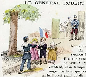Children play soldiers. 1908 (chromolithograph)