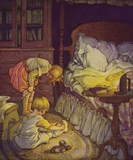 A Child's Garden of Verses: Bed in Summer (colour litho)