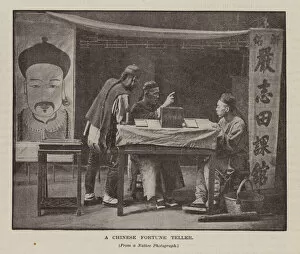 Fortune Telling Gallery: Chinese fortune teller (b / w photo)