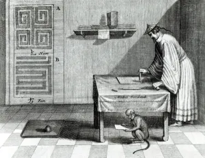 A Chinese Scribe, from China Illustrated by Athanasius Kircher (1601-80) 1667 A Chinese Scribe, from China Illustrated by Athanasius Kircher (1601-80) 1667