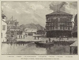 The Cholera at Toulon, French Naval Establishment in the Port (engraving) The Cholera at Toulon, French Naval Establishment in the Port (engraving)