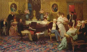Chopin Playing the Piano in Prince Radziwills Salon, 1887 (oil on canvas) Chopin Playing the Piano in Prince Radziwills Salon, 1887 (oil on canvas)