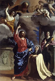 Christ Appearing to Saint Therese Painting by Giovanni Francesco Barbieri dit Il Guercino Christ Appearing to Saint Therese Painting by Giovanni Francesco Barbieri dit Il Guercino
