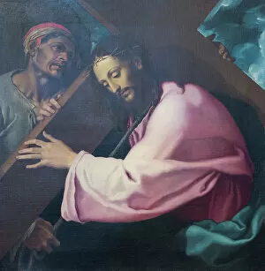 Christ Passion Gallery: Christ bearing the cross, 16th century (oil on canvas)