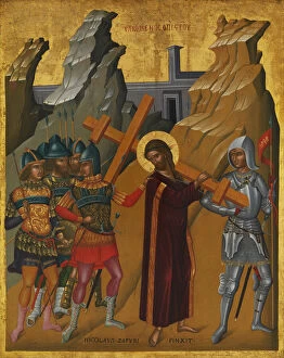 Christ Bearing the Cross, c.1590 (oil and tempera on wood, gold ground)