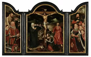 Triptych Gallery: Christ on the Cross with the Virgin, St. John and Mary Magdalene (oil on panel)