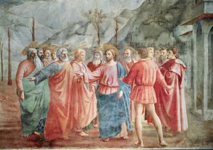 Detail of Christ and his disciples, from The Tribute Money, c Detail of Christ and his disciples, from The Tribute Money, c