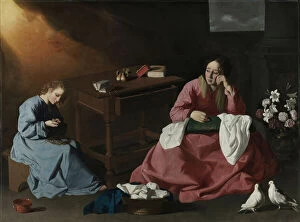 Images Dated 13th November 2012: Christ and the Virgin in the House at Nazareth, c.1640 (oil on canvas)