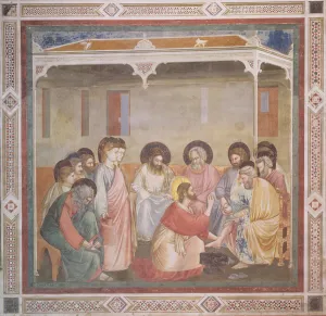 Christ Washing the Disciples Feet, c.1305 (fresco) (pre-restoration Christ Washing the Disciples Feet, c.1305 (fresco) (pre-restoration
