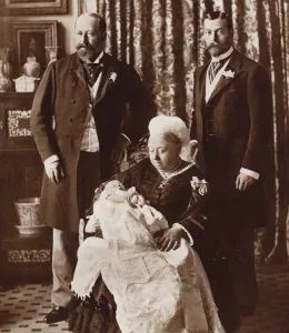 The christening of the future King Edward VIII, showing Queen Victoria, King Edward VII The christening of the future King Edward VIII, showing Queen Victoria, King Edward VII