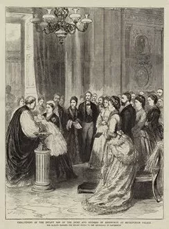 Her Majesty Gallery: Christening of the Infant Son of the Duke and Duchess of Edinburgh at Buckingham Palace (engraving)