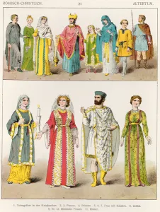 Christian Roman Dress, from Trachten der Voelker, 1864 (colour litho) Christian Roman Dress, from Trachten der Voelker, 1864 (colour litho)