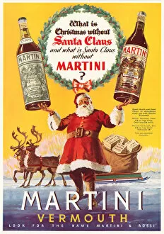 Christmas advertisement for Martini vermouth (colour litho)