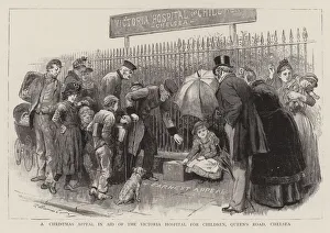 Queens Road Gallery: A Christmas Appeal in Aid of the Victoria Hospital for Children, Queens Road, Chelsea (engraving)