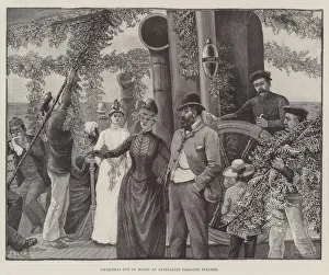 Sea Travel Gallery: Christmas Eve on Board an Australian Pleasure Steamer (engraving)