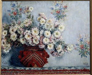 Chrysanthemes Painting by Claude Monet (1840-1926) 1878, oil on canvas, Dim