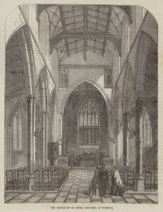 Sudbury Gallery: The Church of St Peter, restored, at Sudbury (engraving)