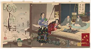 Chushingura, Yuranosuke in retirement (woodblock print, ink and color on paper) Chushingura, Yuranosuke in retirement (woodblock print, ink and color on paper)