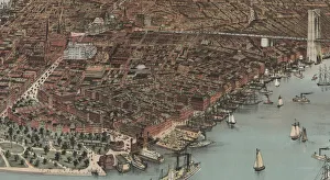 The City of New York (detail), 1883 (colour lithograph) The City of New York (detail), 1883 (colour lithograph)