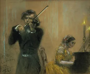 Clara Schumann (1819-96) and Joseph Joachim in concert, 1854 (pastel on paper) Clara Schumann (1819-96) and Joseph Joachim in concert, 1854 (pastel on paper)