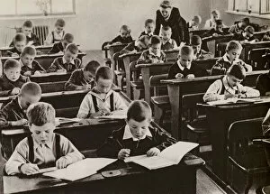 Portait Collection: Classroom of a Soviet school, Moscow, 1946 (b / w photo)