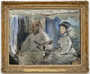 Impasto Gallery: Claude Monet with his wife Camille, 1874 (oil on canvas)