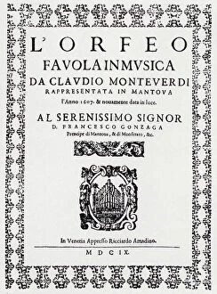 Pagan Collection: Claudio Monteverdis opera Orpheus (engraving)