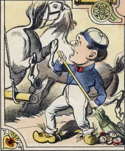Cleaning the stable. Engraving in 'Comic Military Alphabet'. Fifth series Cleaning the stable. Engraving in 'Comic Military Alphabet'. Fifth series