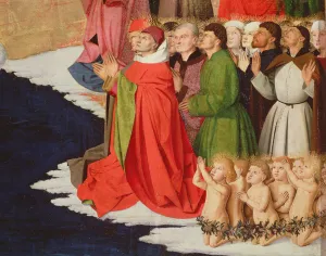 Clergy and children, detail from the Coronation of the Virgin, 1453-54 (oil on panel) Clergy and children, detail from the Coronation of the Virgin, 1453-54 (oil on panel)