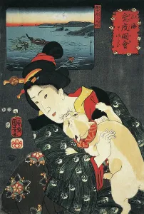 Close-up of a young woman with a cat in her arms Close-up of a young woman with a cat in her arms