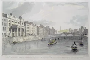 Cloth Mart, Homes Hotel and Queens Bridge, Ushers Quay, Dublin (colour Cloth Mart, Homes Hotel and Queens Bridge, Ushers Quay, Dublin (colour