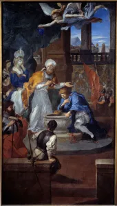 Clovis's baptism in Reims on 25 December 496. Painting by Pierre Puget (1620 - 1694) Clovis's baptism in Reims on 25 December 496. Painting by Pierre Puget (1620 - 1694)