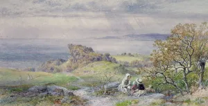 Coast Scene with Children in the Foreground, 19th century Coast Scene with Children in the Foreground, 19th century