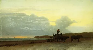 Romantic Era Gallery: Coastal View, Newport, 1861 (oil on board)