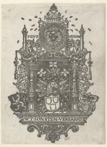 Coat of arms of the Antwerp Guild of Saint Luke, 1526 (engraving) Coat of arms of the Antwerp Guild of Saint Luke, 1526 (engraving)